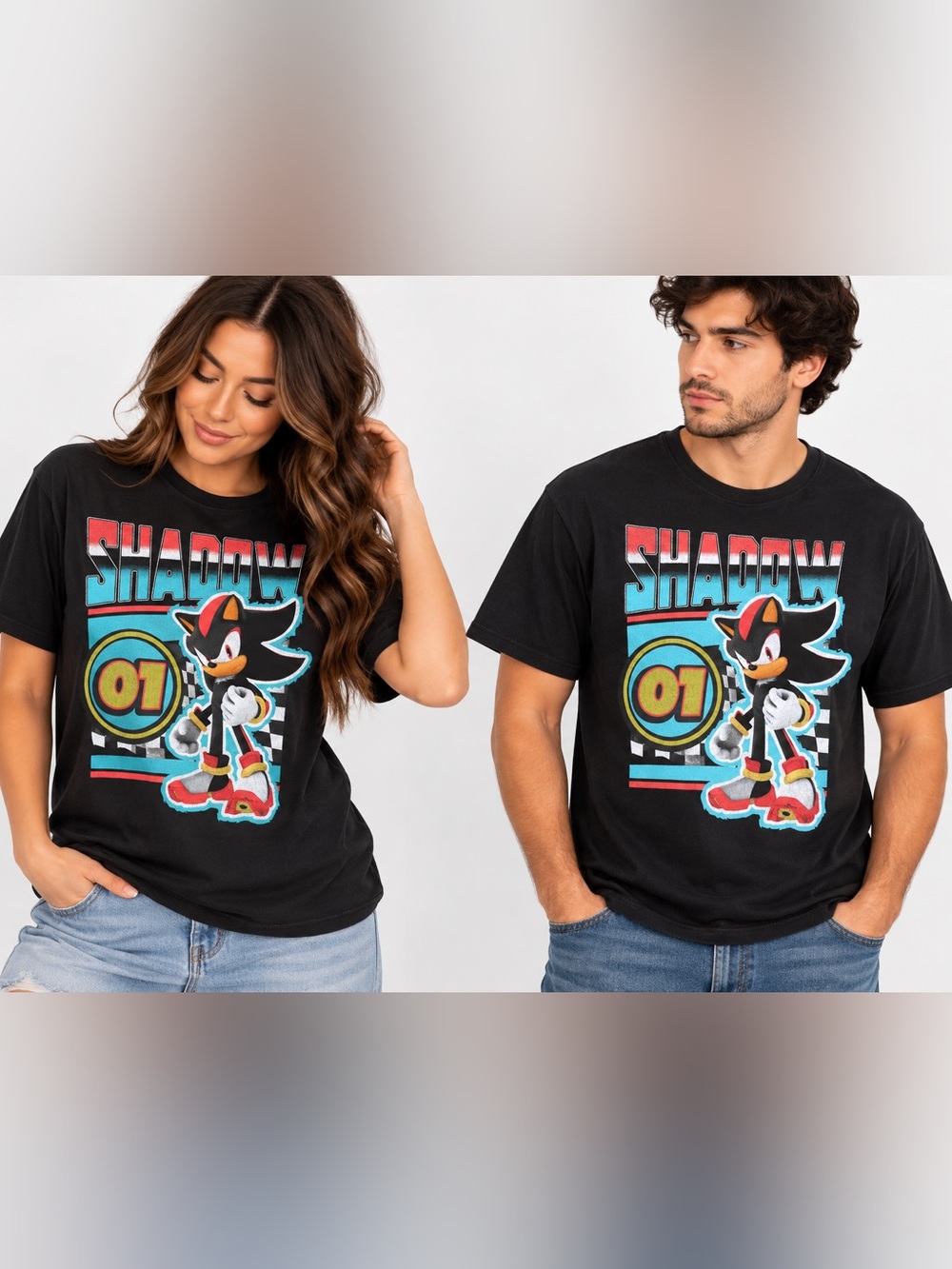 BoxLunch Sonic the Hedgehog Shadow Graphic T-Shirt Black Small